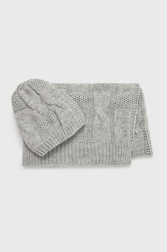 

Шапка и шарф из шерсти Answear Lab, серый