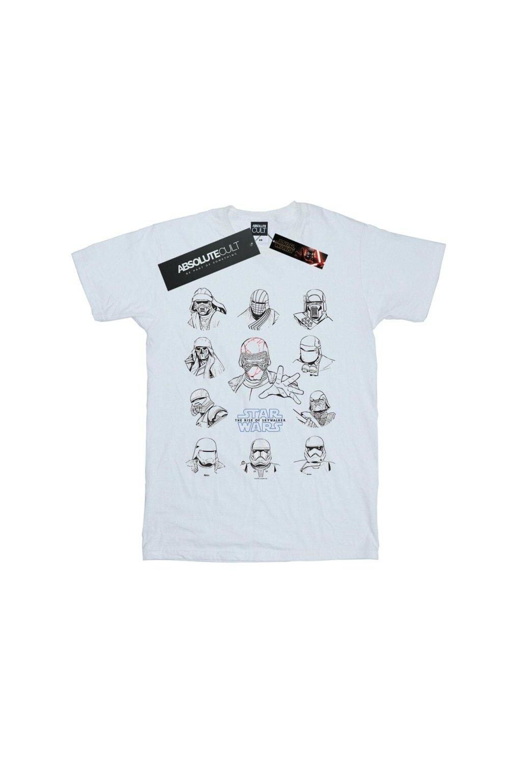 

Однотонная хлопковая футболка First Order Character Line Up Star Wars, белый