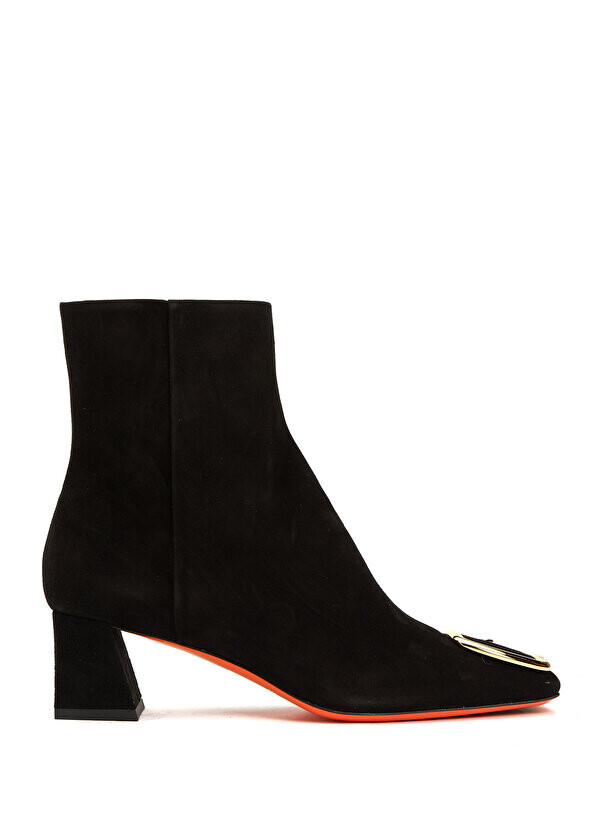 

Женские кожаные ботинки с черной пряжкой с логотипом Santoni
