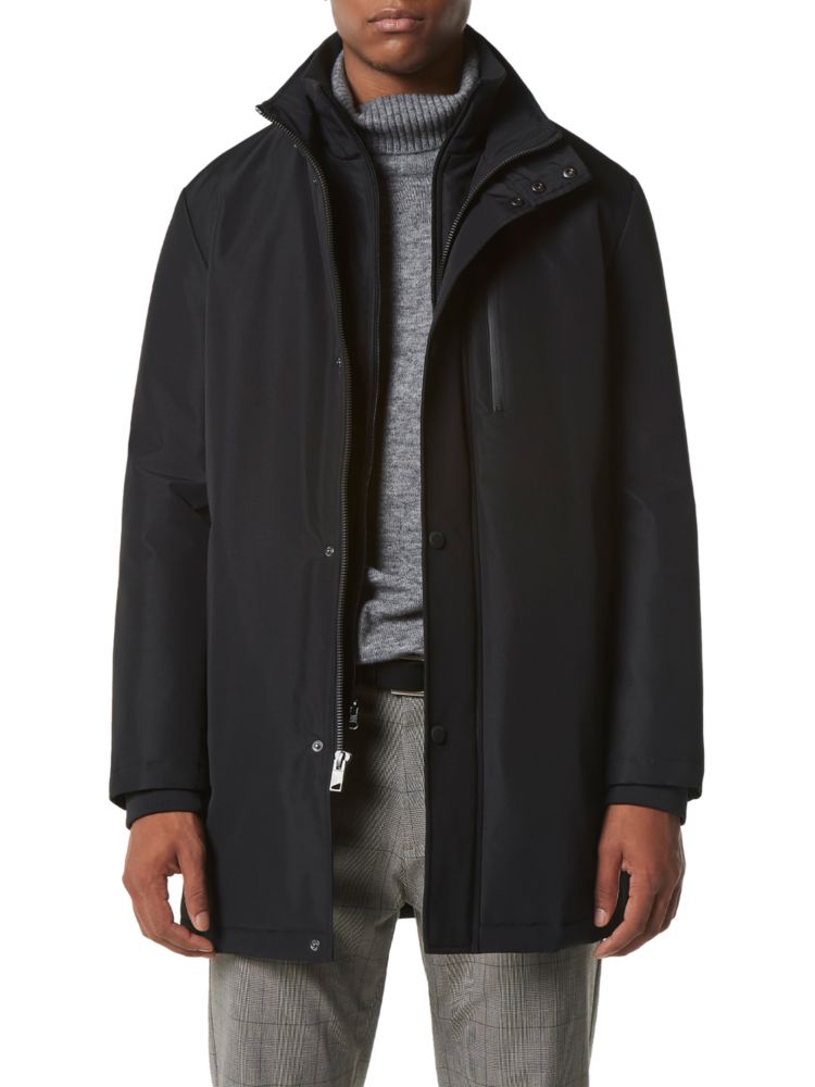 Однотонная куртка с нагрудником Picton Andrew Marc, черный однотонная куртка с нагрудником picton andrew marc цвет ink
