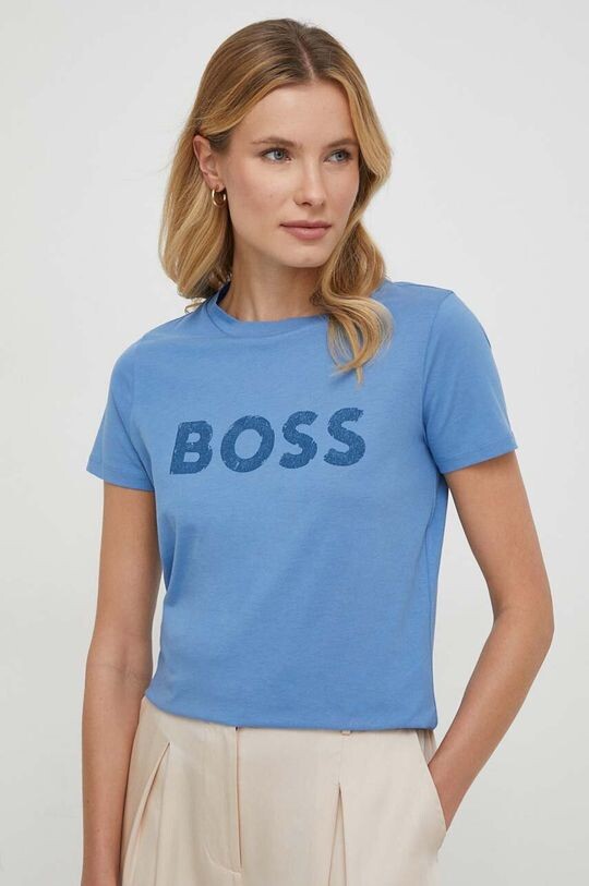 

Хлопковая футболка BOSS ORANGE Boss, синий
