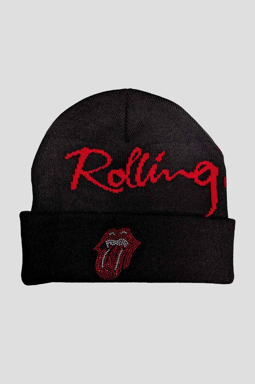 Украшенная шапка-бини с язычком Rolling Stones, черный
