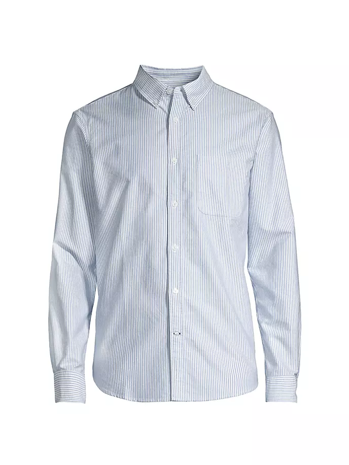 

Полосатая оксфордская рубашка узкого кроя Club Monaco, цвет blue stripe