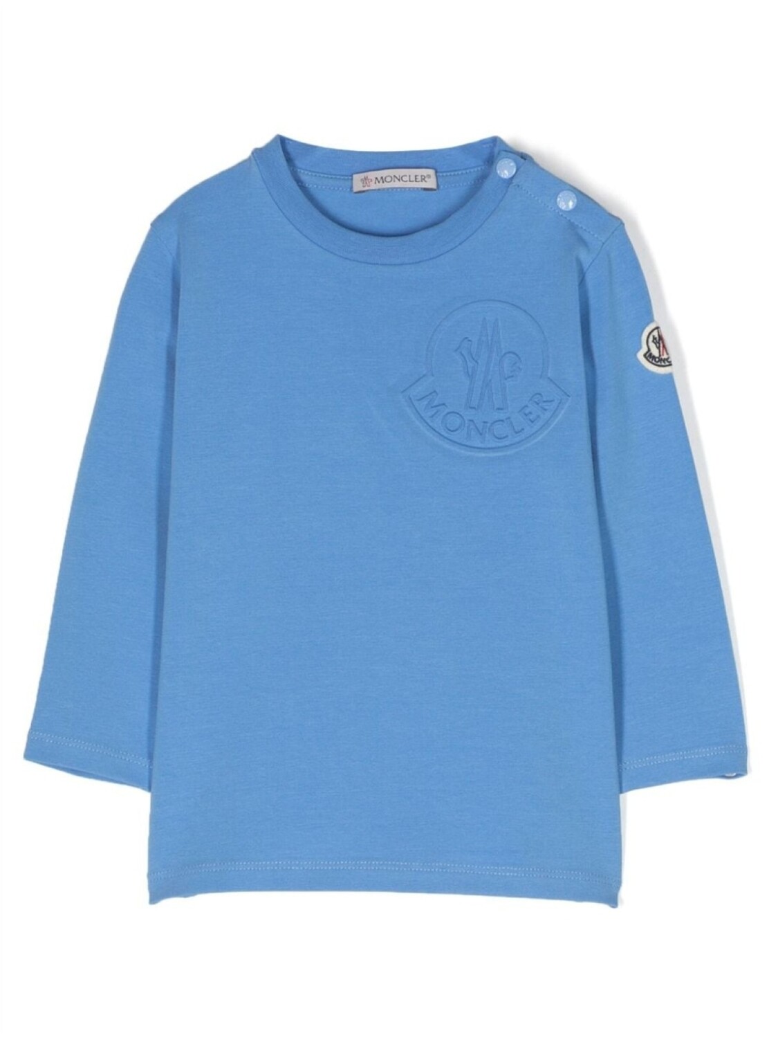 

Moncler Enfant толстовка с круглым вырезом и тисненым логотипом, синий