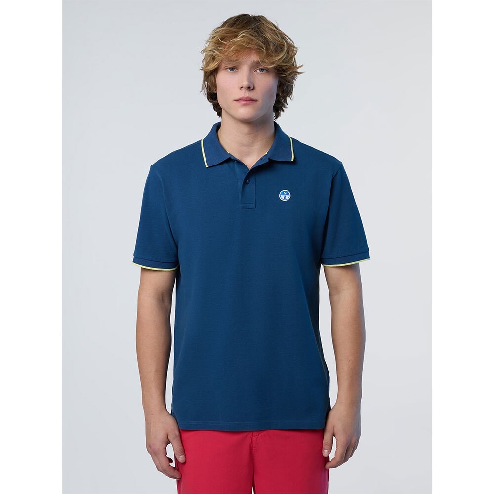 

Поло North Sails Collar W Striped In Contrast, синий