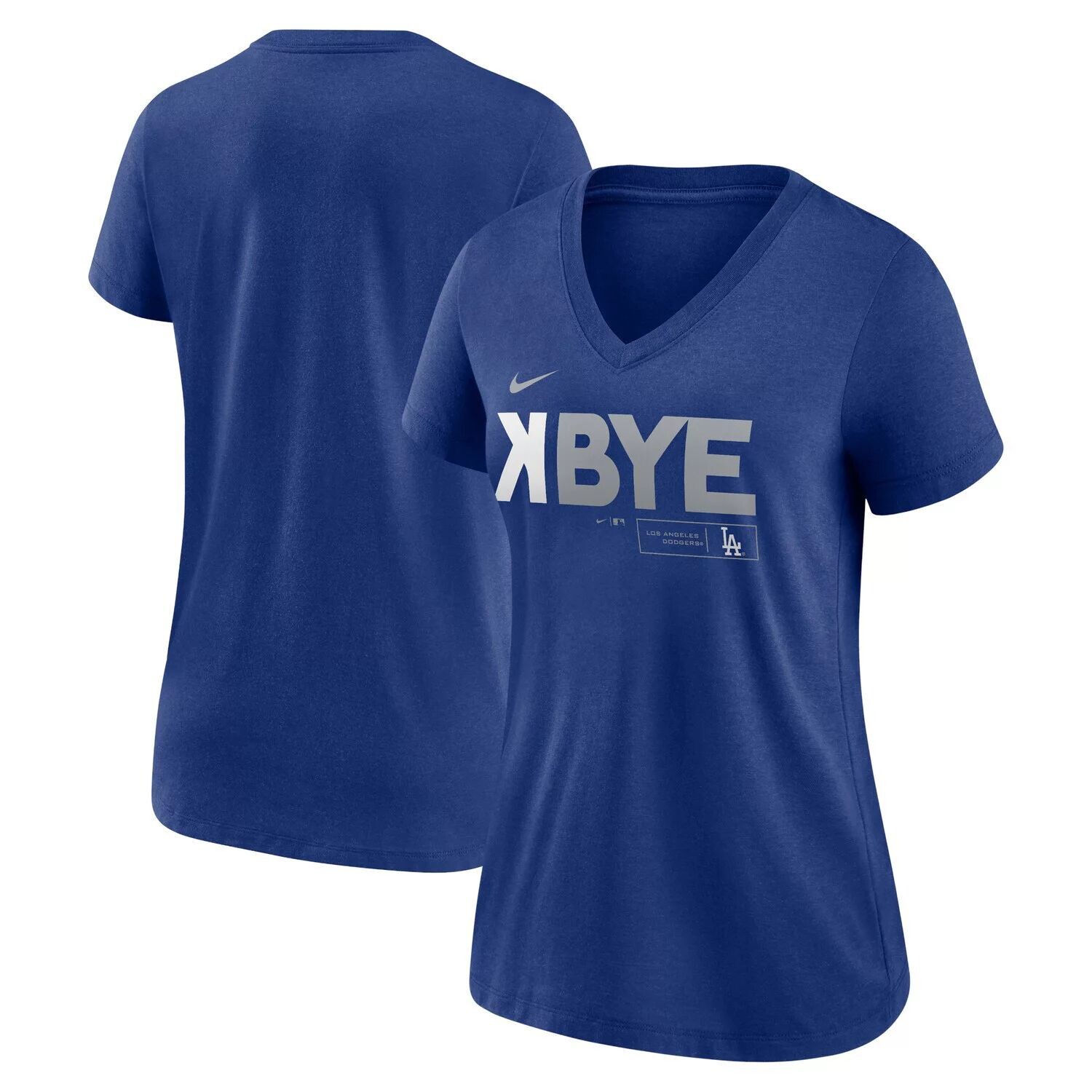 

Женская футболка Los Angeles Dodgers Royal Nike K-Bye Tri-Blend с v-образным вырезом Nike