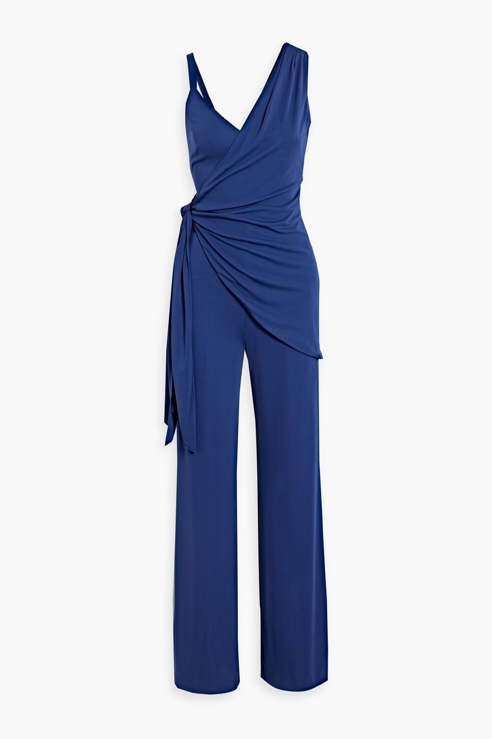

Комбинезон широкого кроя Zaria из эластичного джерси с драпировкой Halston, индиго