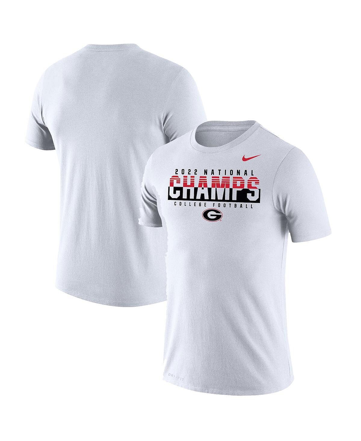 

Мужская белая футболка Georgia Bulldogs College Football Playoff 2022 National Champions Legend Performance Nike, Белый