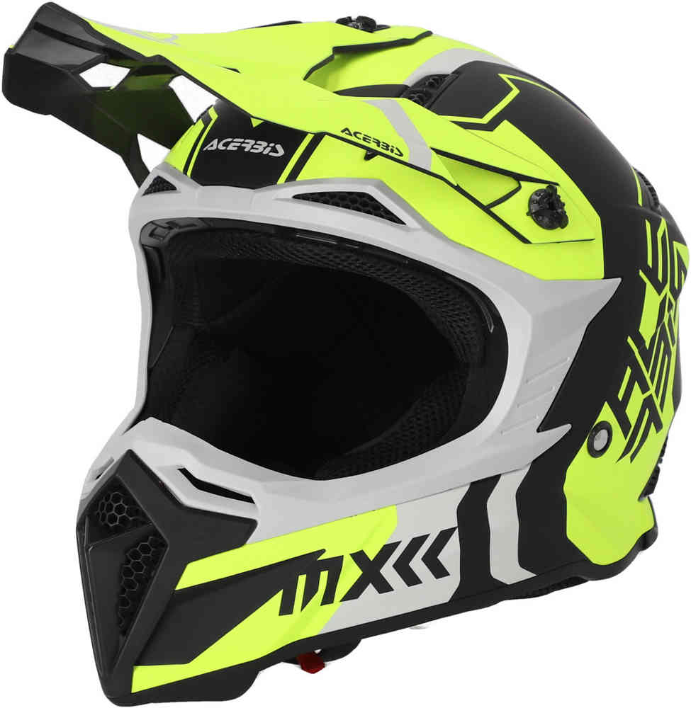 Профиль 5 Шлем для мотокросса Acerbis, черный/неоново-желтый profile