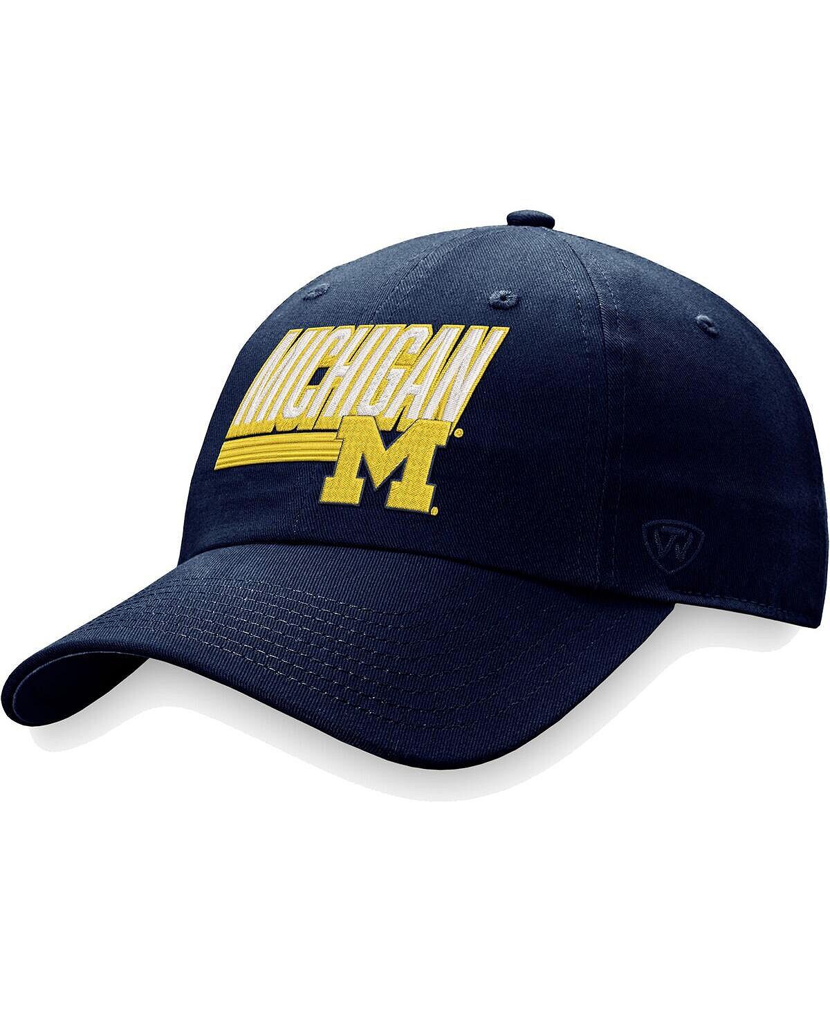 

Мужская темно-синяя регулируемая шляпа Michigan Wolverines Slice Top of the World