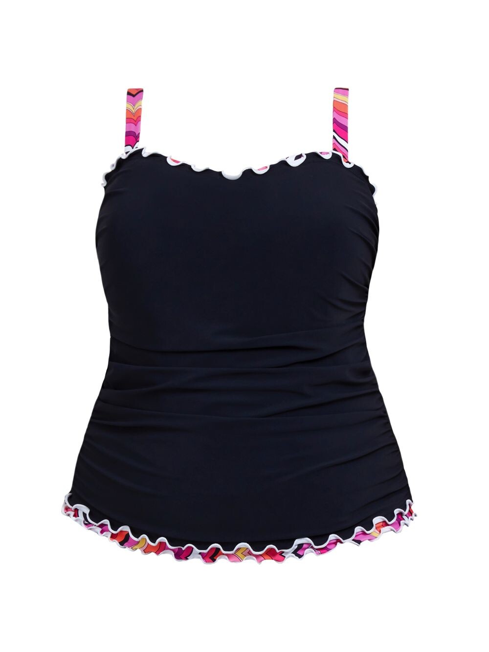 

Топ танкини Plus с контрастной отделкой салатом Gottex Swimwear, черный