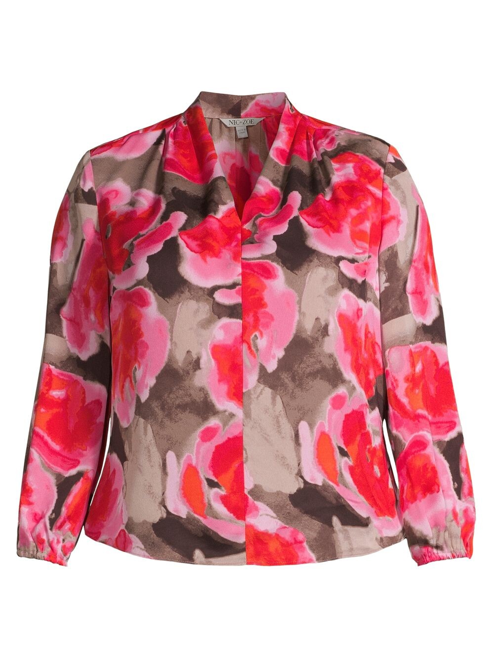

Топ Rosy Outlook с v-образным вырезом NIC+ZOE, Plus Size, розовый