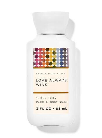 

Travel Size Средство для мытья волос, лица и тела 3-в-1 Love Always Wins, 3 fl oz / 88 mL, Bath and Body Works