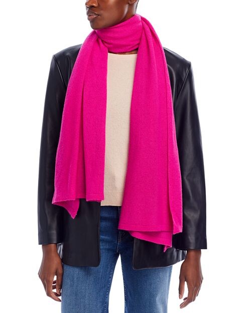 

Большой вязаный шарф C by Bloomingdale's Cashmere, цвет Pink