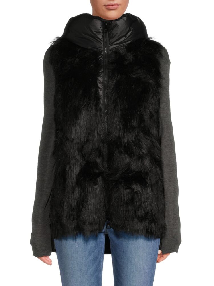 

Пуховик с капюшоном из искусственного меха Dkny, черный