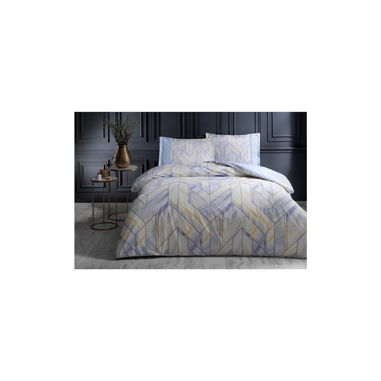 Комплект постельного белья Özdilek - Двойной хлопковый пододеяльник с мраморным рисунком