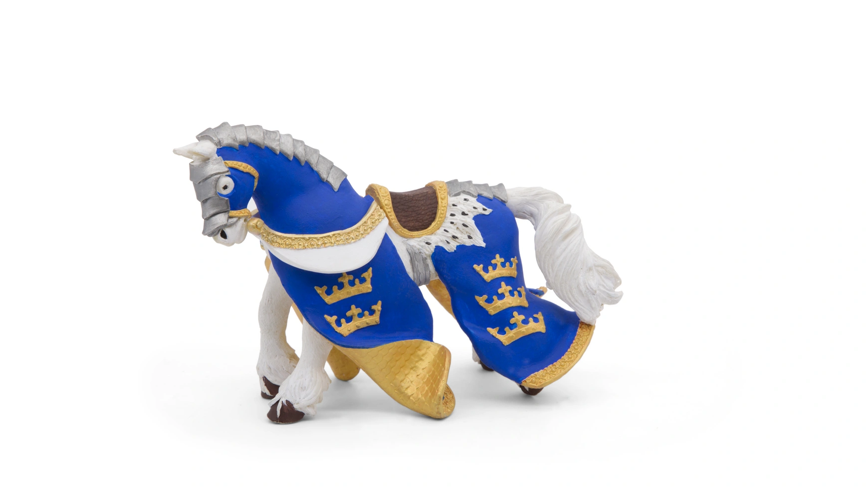 papo коллекционная фигурка серия рыцари турнирная лошадь 39945 Синяя лошадь короля артура Papo