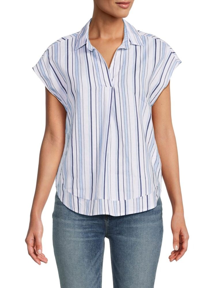 

Рубашка «летучая мышь» из льна и хлопка Saks Fifth Avenue, цвет Tonal Blue