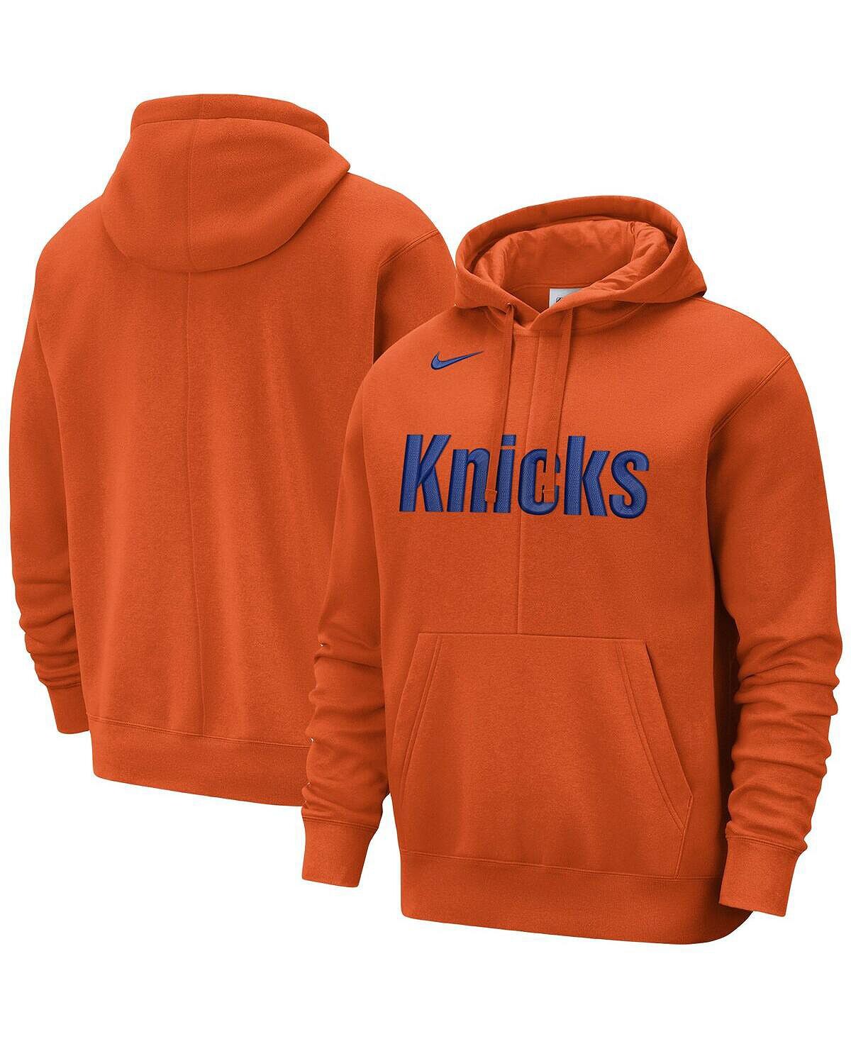 

Мужской оранжевый пуловер с капюшоном New York Knicks Courtside Versus Stitch Nike