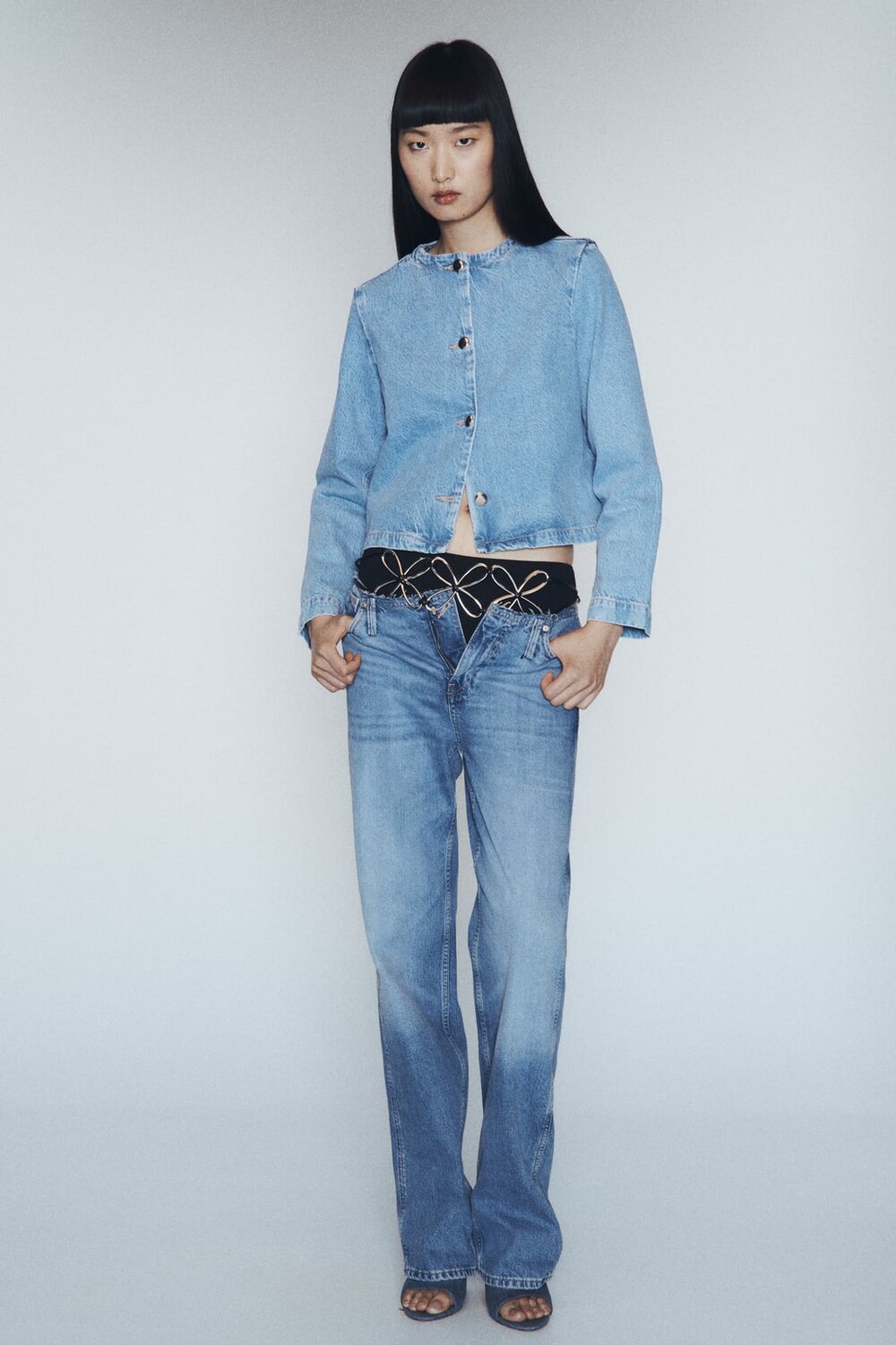 

Джинсовая куртка z1975 с пуговицами ZARA, синий