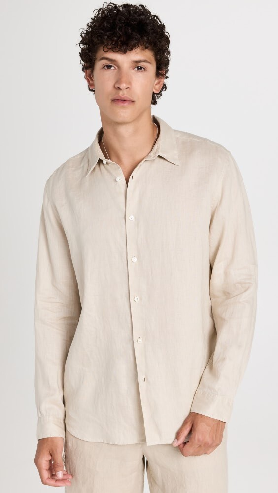 

Рубашка Theory Irving Relaxed Linen, песочный