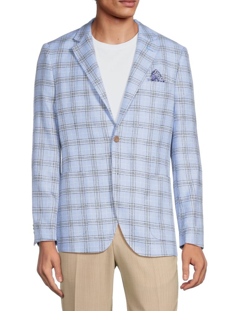 

Блейзер в клетку Windowpane Tailorbyrd, цвет Light Blue