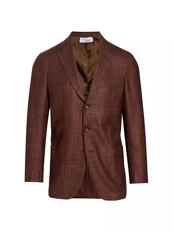 

Клетчатое спортивное пальто Kiton, цвет orange