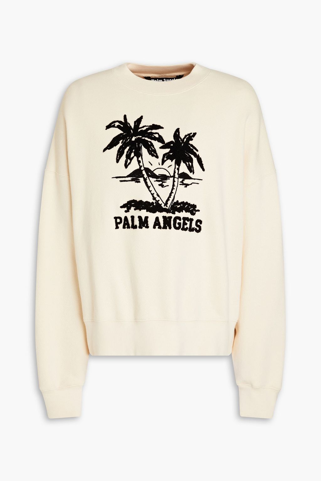 

Толстовка из хлопковой махры с французской вышивкой PALM ANGELS, кремовый