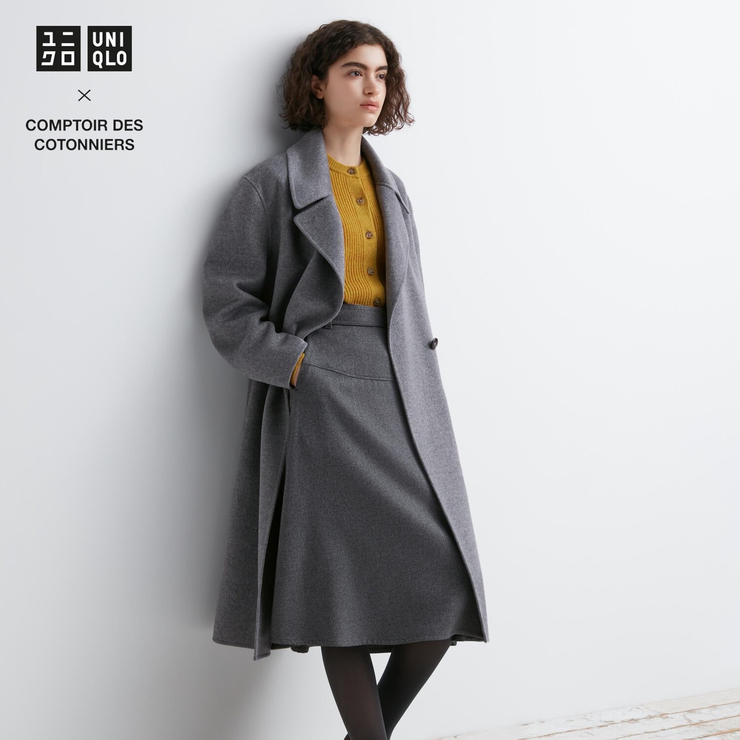 

Пальто UNIQLO двусторонее, серый