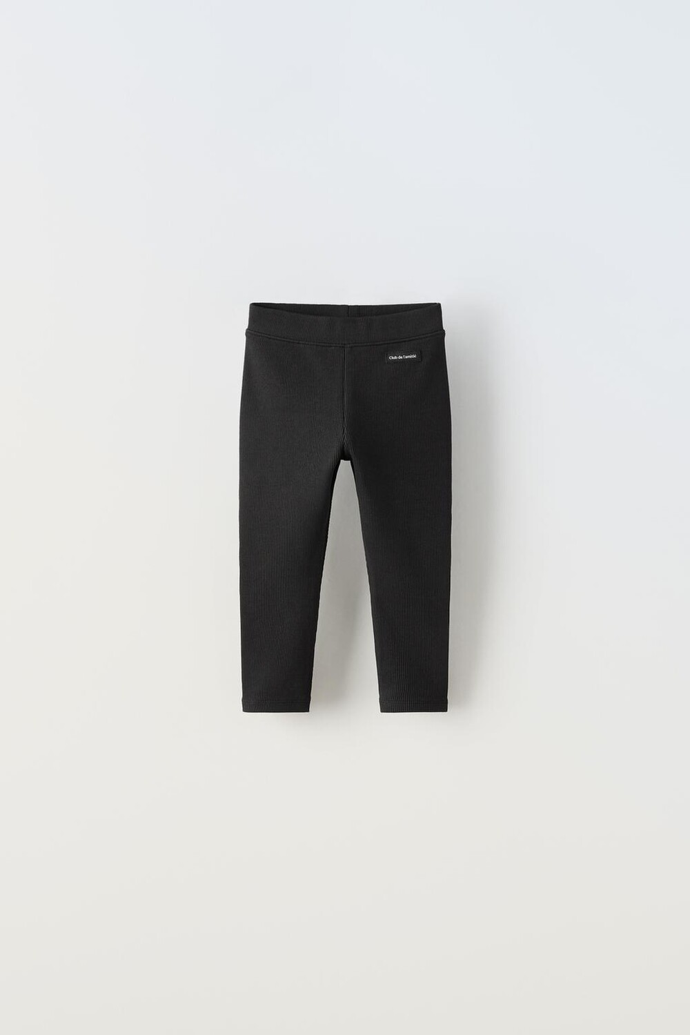 Леггинсы в ребрику с этикеткой ZARA, черный