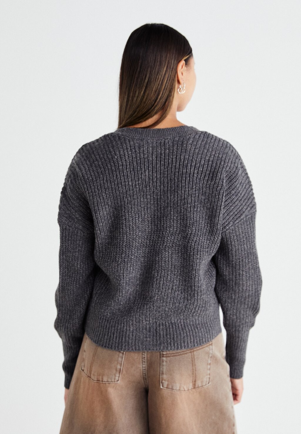 

Кардиган VMLEA VNECK CUFF CARDIGAN Vero Moda, темно-серый