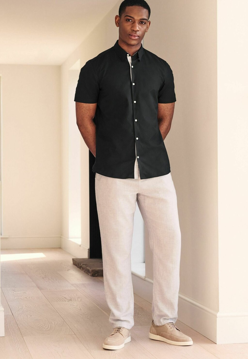 

Рубашка STRETCH OXFORD SHORT SLEEVE Next, черный