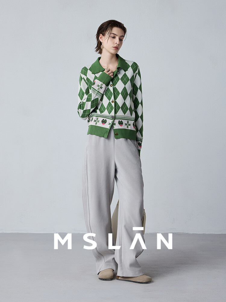 

Кардиган MSlan Love с контрастными бриллиантами, зеленый