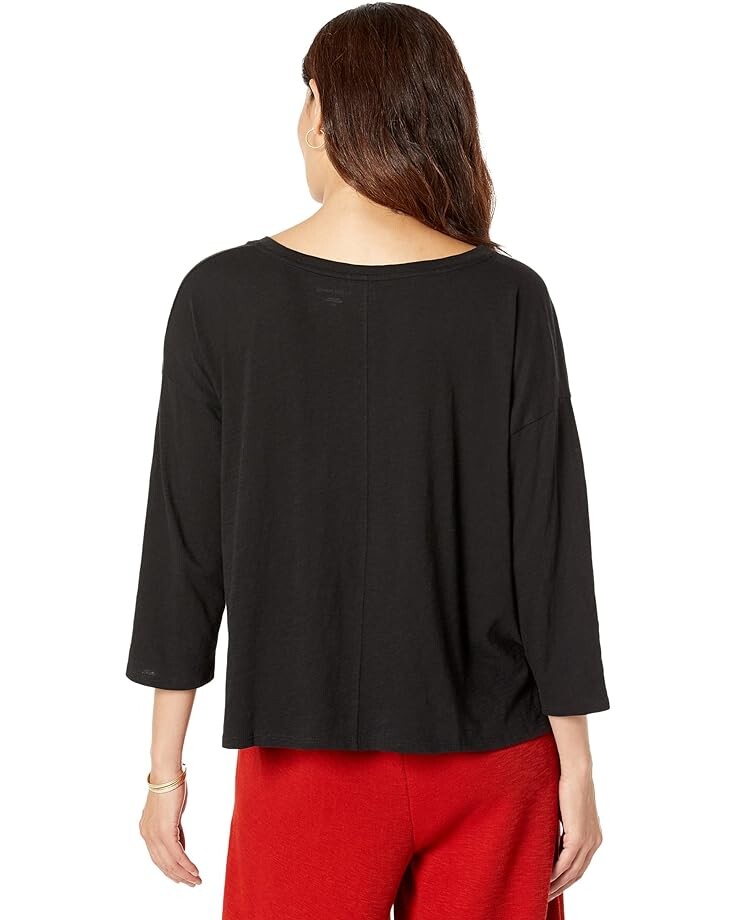 

Топ Eileen Fisher V-Neck Box Top, черный