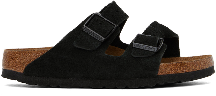 

Черные узкие сандалии Arizona с мягкой стелькой Birkenstock