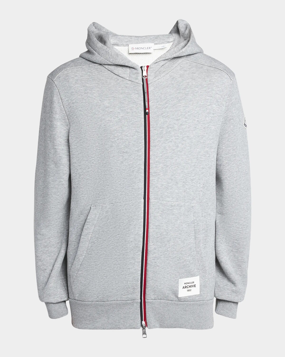 

Мужская толстовка на молнии с контрастной полоской Moncler, цвет Medium Grey