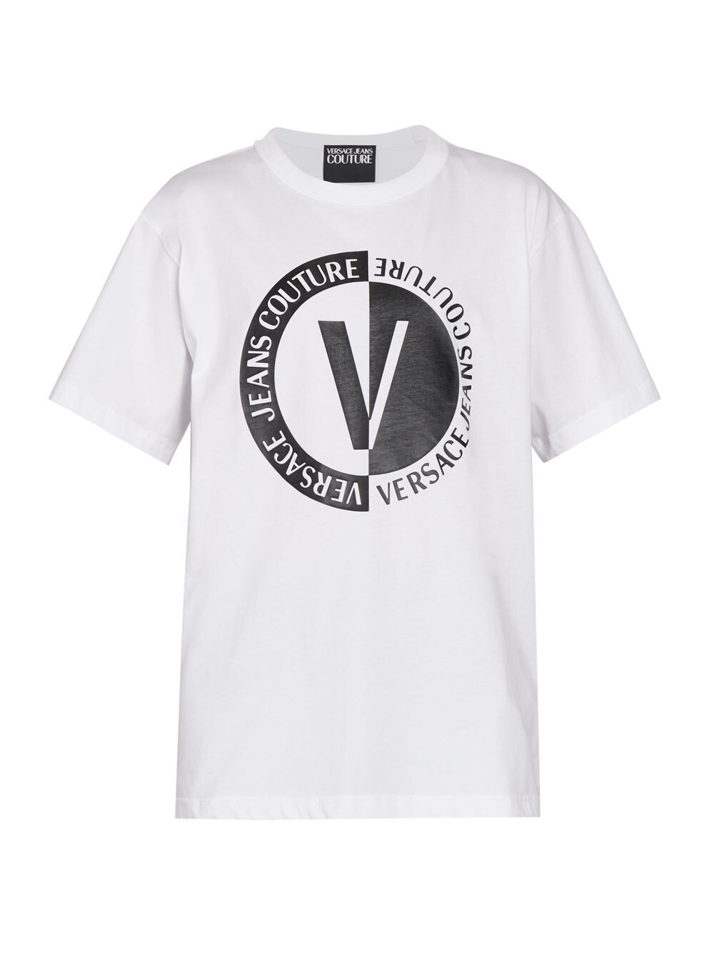 

Хлопковая футболка с логотипом Versace Jeans Couture, белый