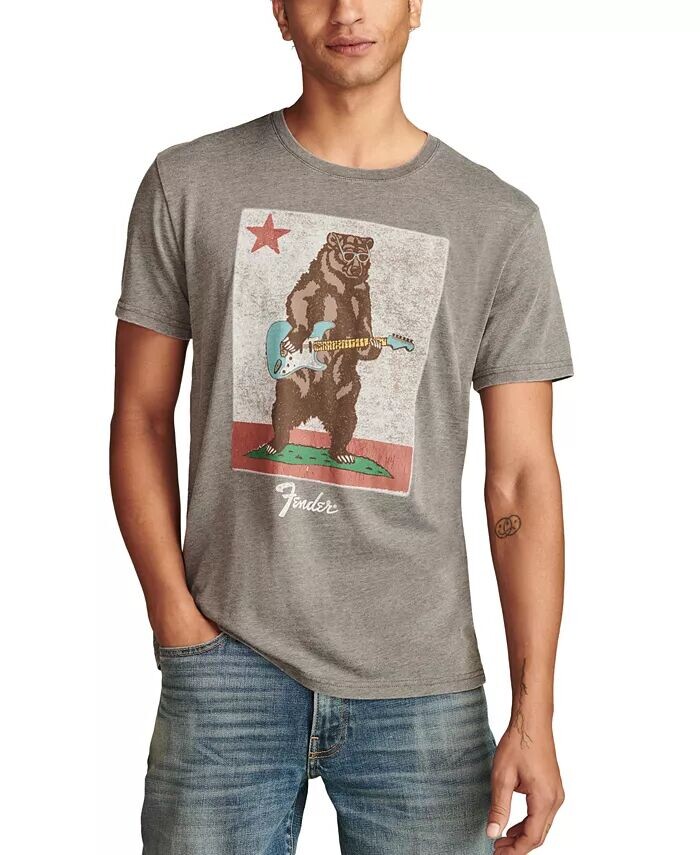 

Мужская футболка с рисунком медведя Fender Lucky Brand, черный