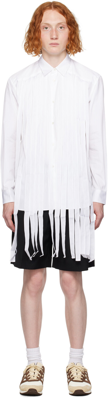 

Рубашка Comme des Garcons Белая рубашка с бахромой Comme des Garçons