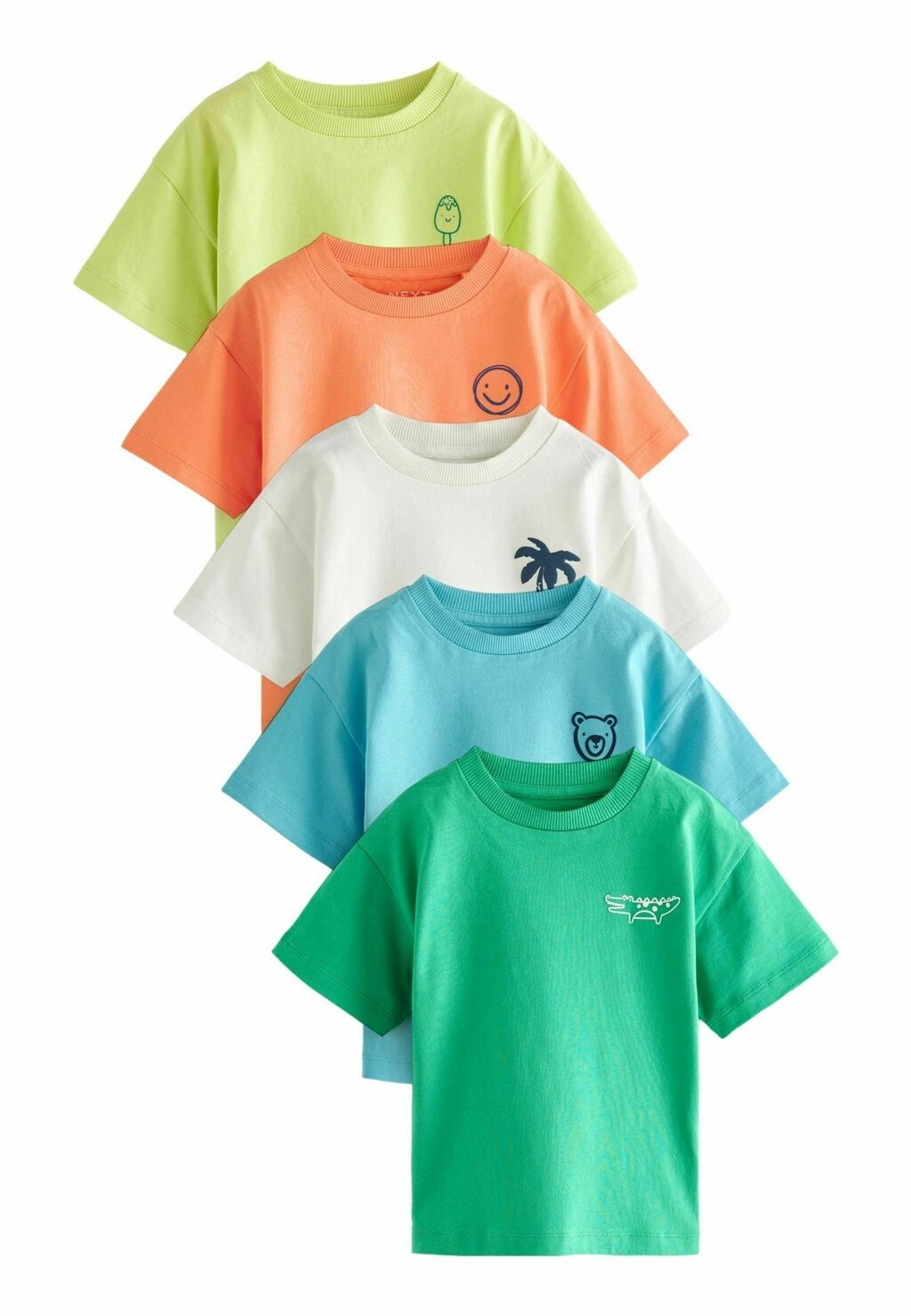 

Футболка с принтом 5 PACK SHORT SLEEVE Next, цвет blue orange