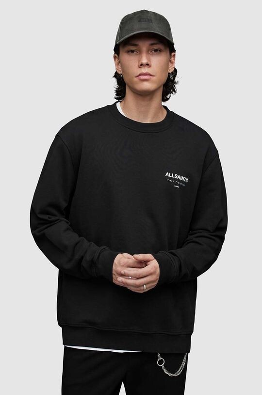 

Хлопковая рубашка с длинными рукавами UNDERGROUND CREW AllSaints, черный