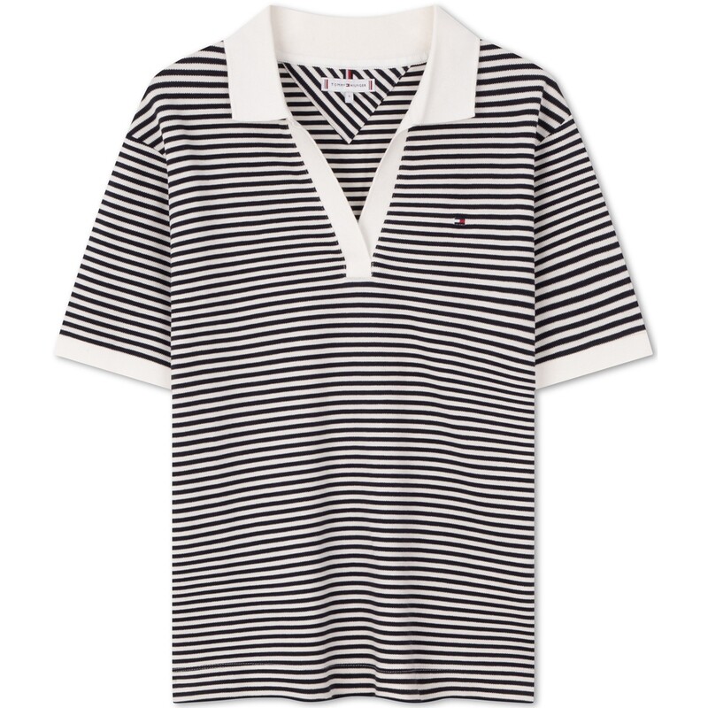 

Женская рубашка-поло Tommy Hilfiger, цвет Black and white stripe 03N