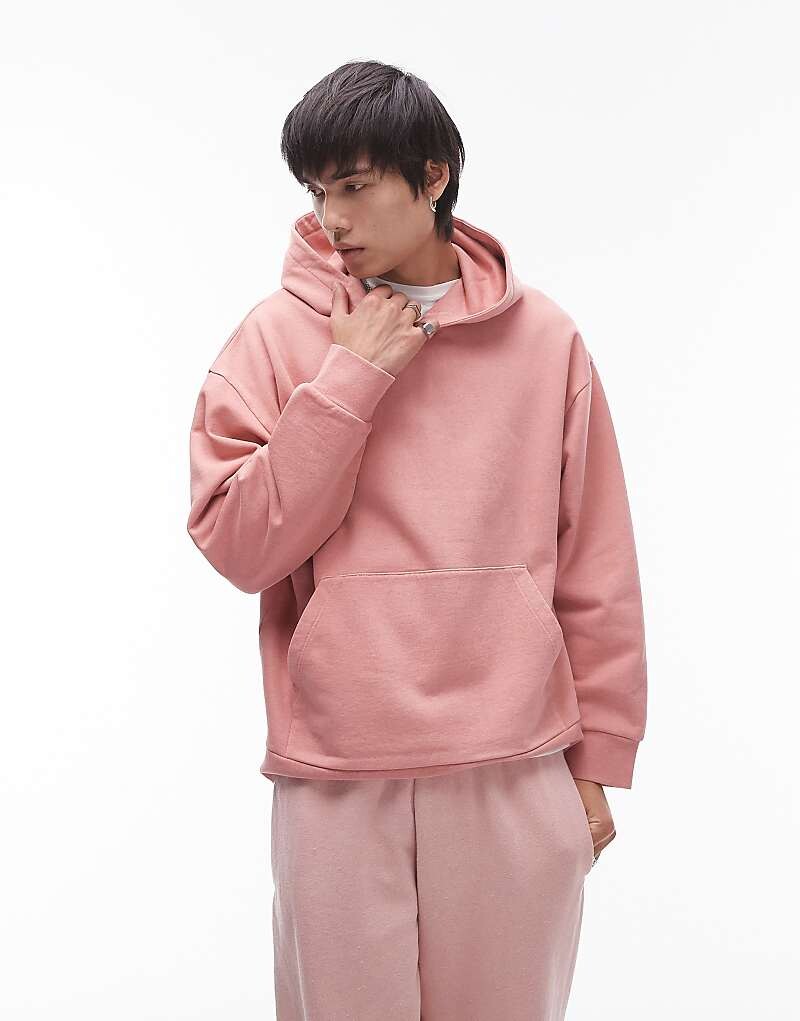 

Topman – стираная розовая толстовка свободного кроя