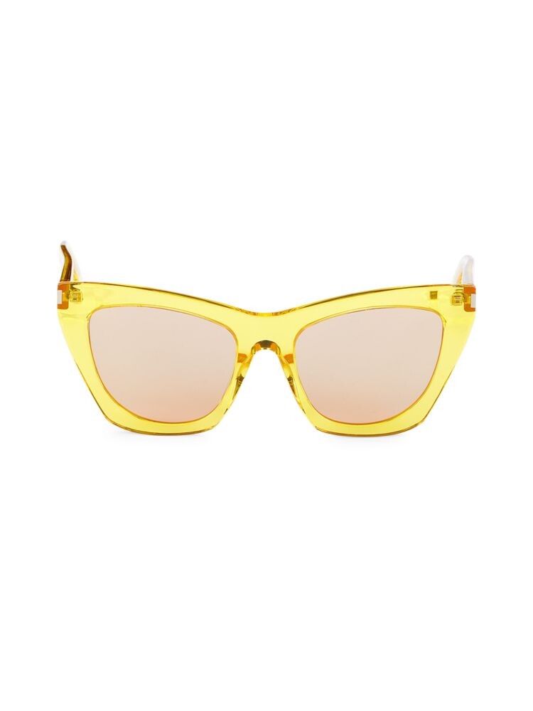 

Солнцезащитные очки-бабочки 55MM Saint Laurent, желтый