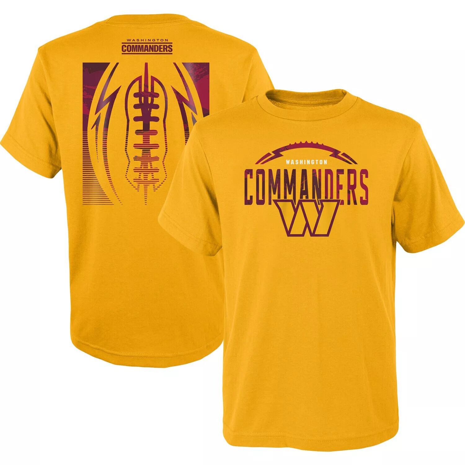 

Молодежная золотая футболка Washington Commanders Blitz Ball Outerstuff