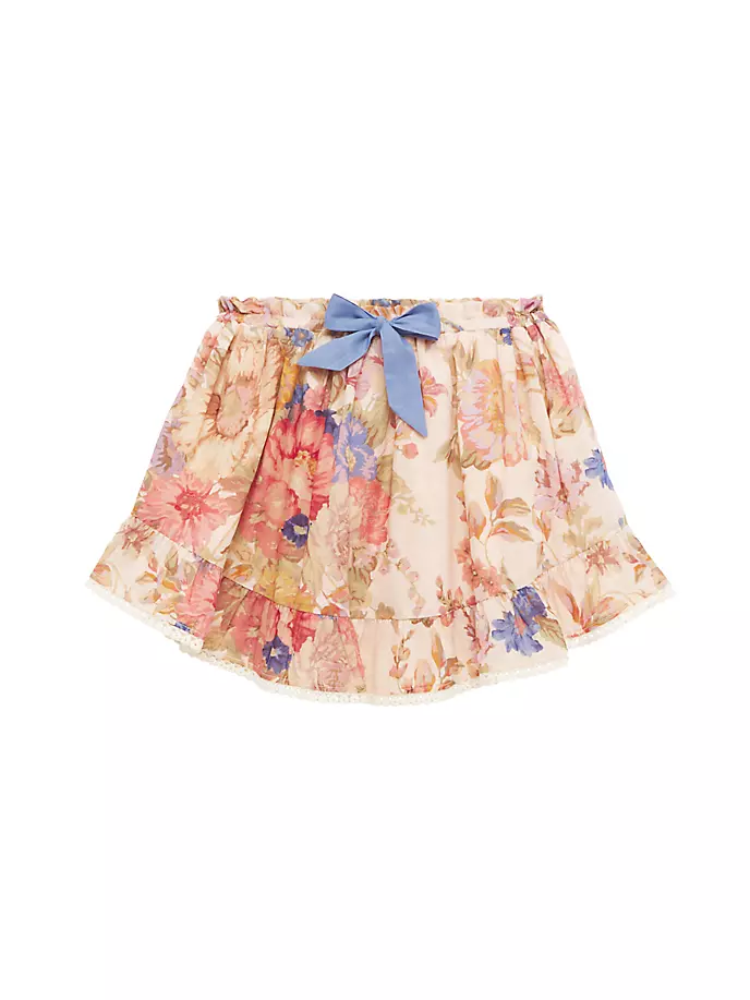 Юбка-раскладушка August с цветочным принтом для маленьких девочек и девочек Zimmermann Kids, цвет cream floral