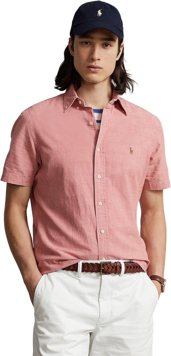 

Классическая рубашка из шамбре Polo Ralph Lauren, цвет Nautical Red/White