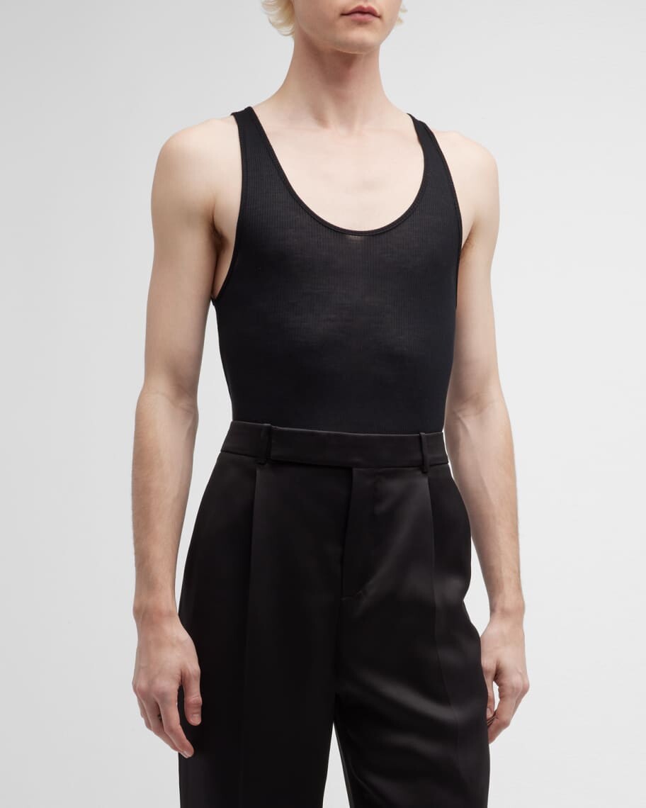 

Мужская облегающая майка в рубчик Saint Laurent