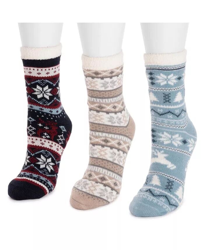 

Набор из 3 женских двухслойных носков до щиколотки, один MUK LUKS, мультиколор