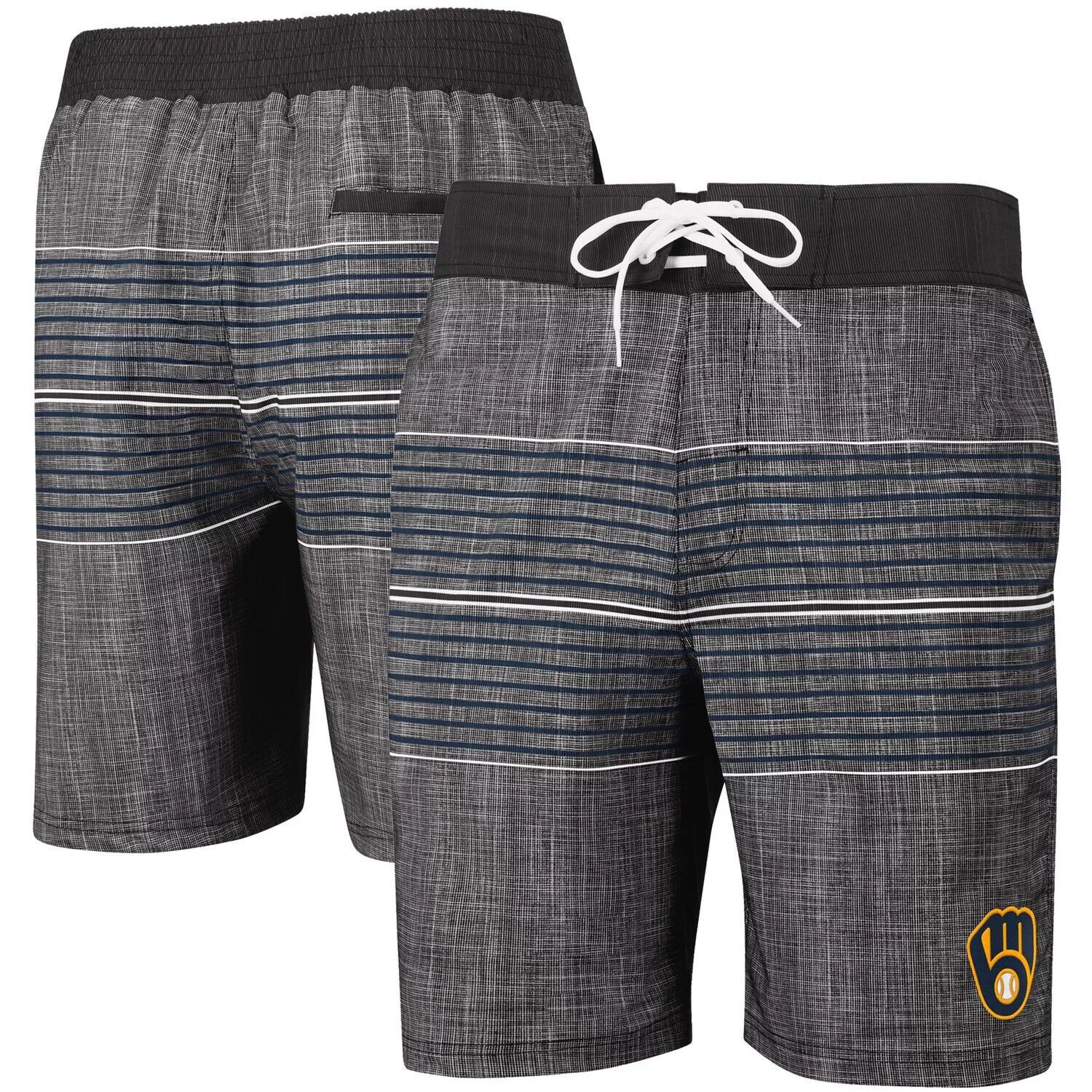 

Мужские спортивные плавки Carl Banks Charcoal Milwaukee Brewers Horizon Volley G-III